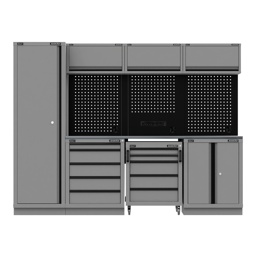 Superline PRO® Black Edition Storage System with Stainless Worktop 2.64m