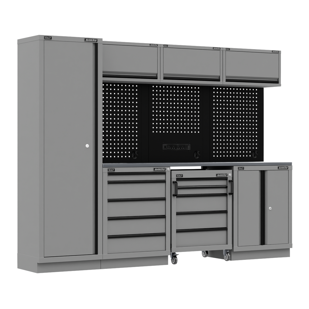 Superline PRO® Black Edition Storage System with Stainless Worktop 2.64m