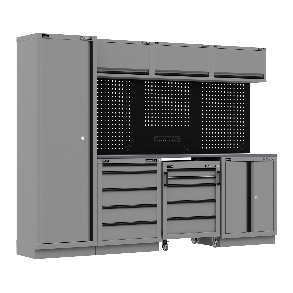 Superline PRO® Black Edition Storage System with Stainless Worktop 2.64m