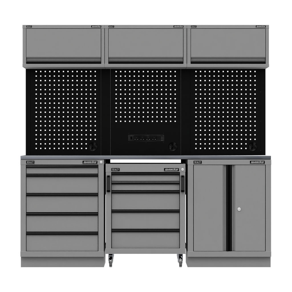 Superline PRO® Black Edition Storage System with Stainless Worktop 2.04m