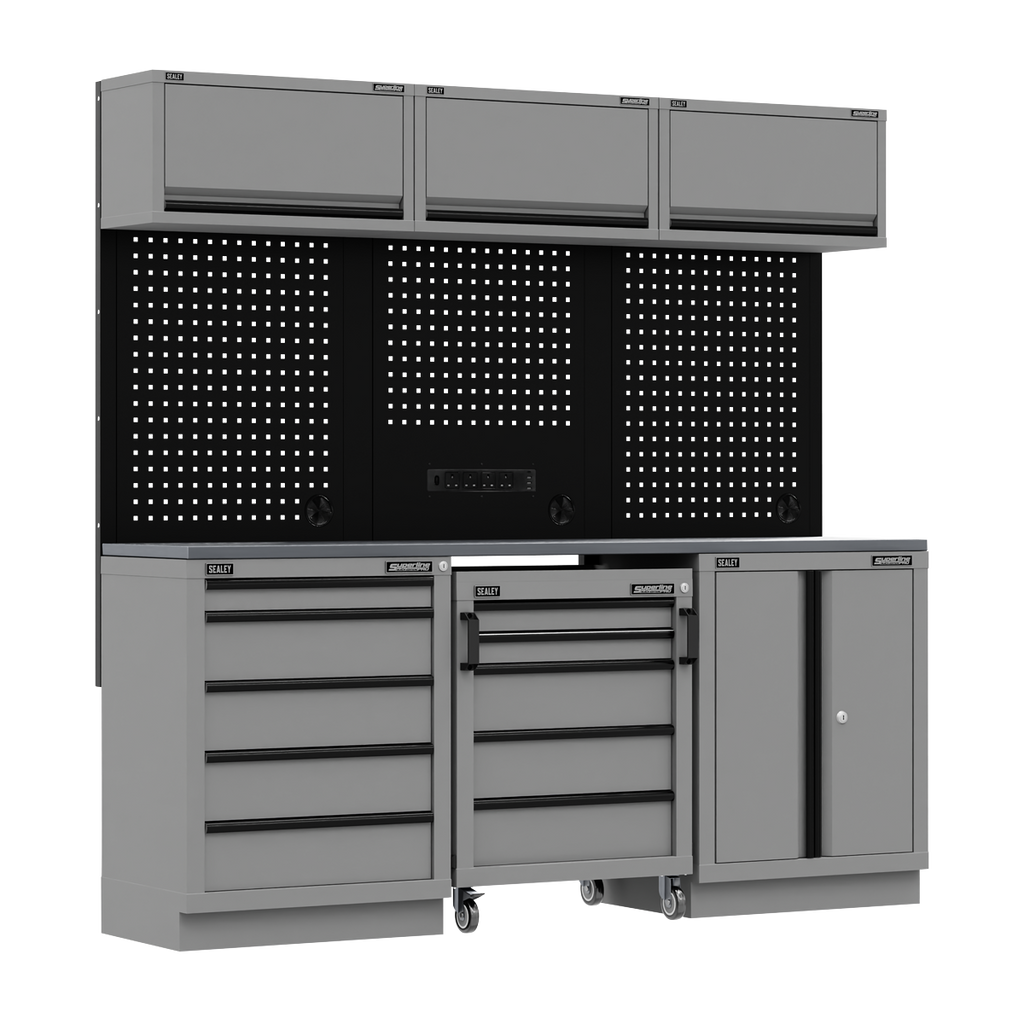 Superline PRO® Black Edition Storage System with Stainless Worktop 2.04m