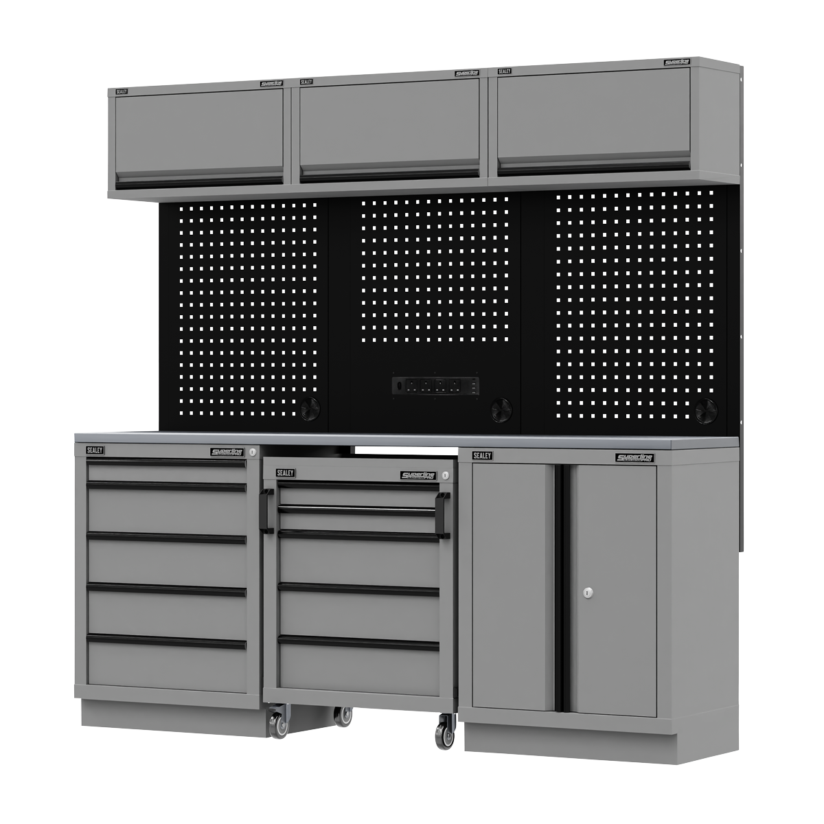 Superline PRO® Black Edition Storage System with Stainless Worktop 2.04m