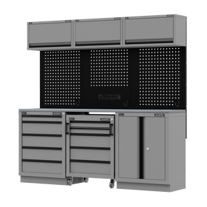 Superline PRO® Black Edition Storage System with Stainless Worktop 2.04m
