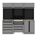 Superline PRO® Black Edition Storage System with Rubber Wood Worktop 2.04m