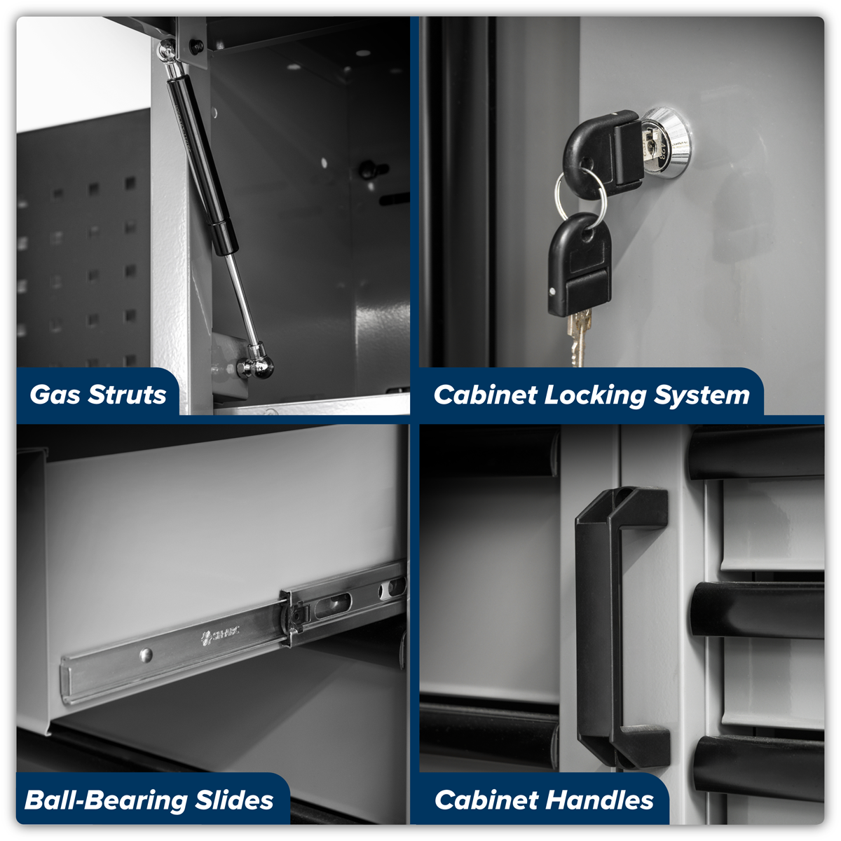 Superline PRO® Black Edition Storage System with Stainless Worktop 2.04m