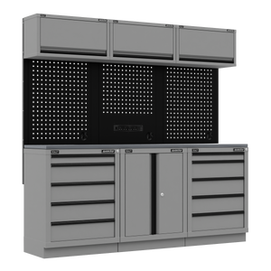 Superline PRO® Black Edition Storage System with Stainless Worktop 2.04m