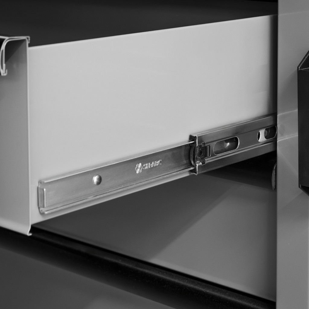 Superline PRO® Black Edition Storage System with Rubber Wood Worktop 2.04m