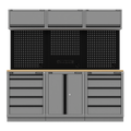 Superline PRO® Black Edition Storage System with Rubber Wood Worktop 2.04m