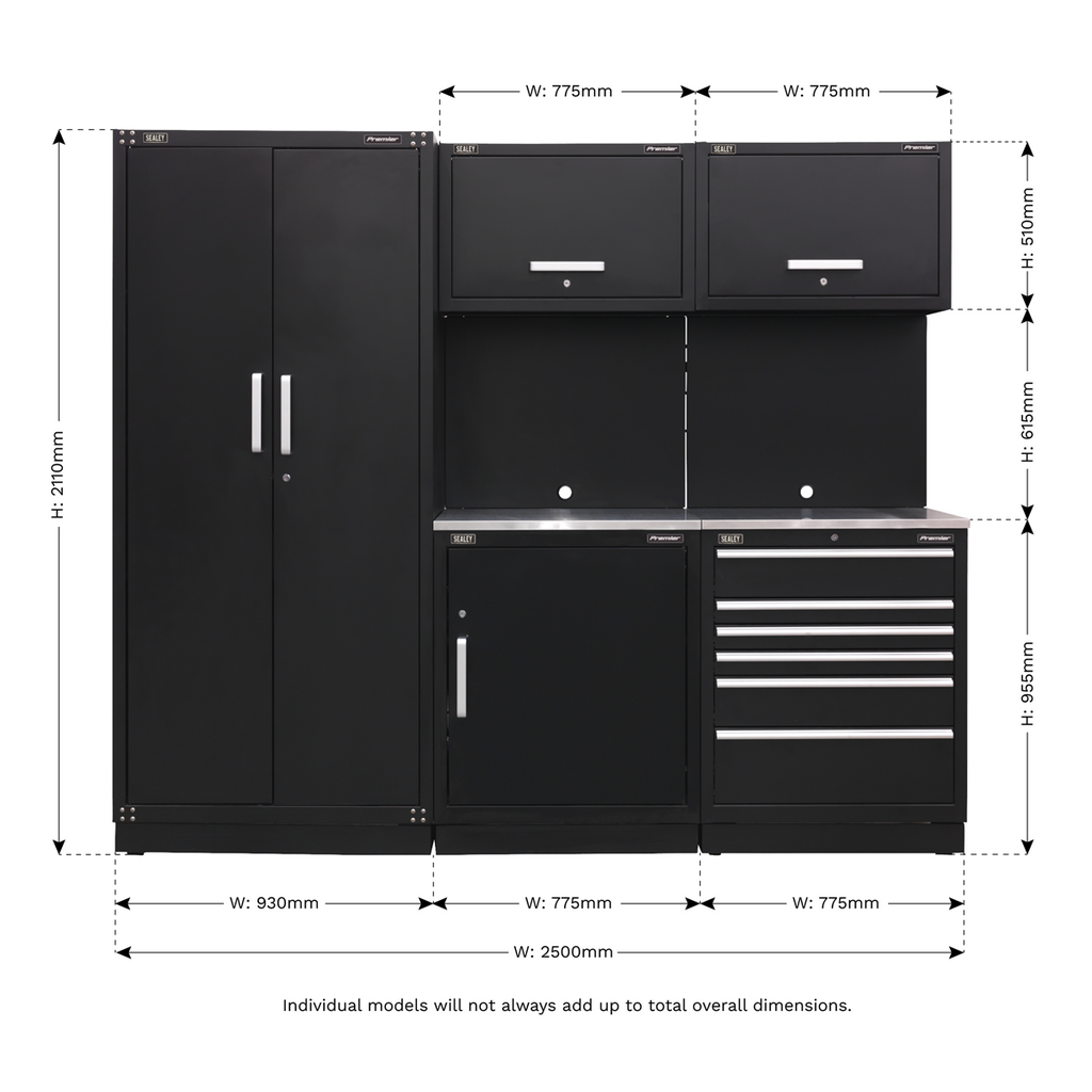 Premier™ Storage System with Stainless Worktop 2.48m