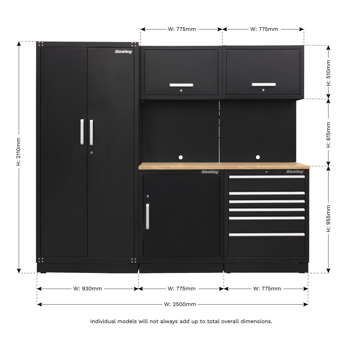 Premier™ Storage System with Hardwood Worktop 2.48m