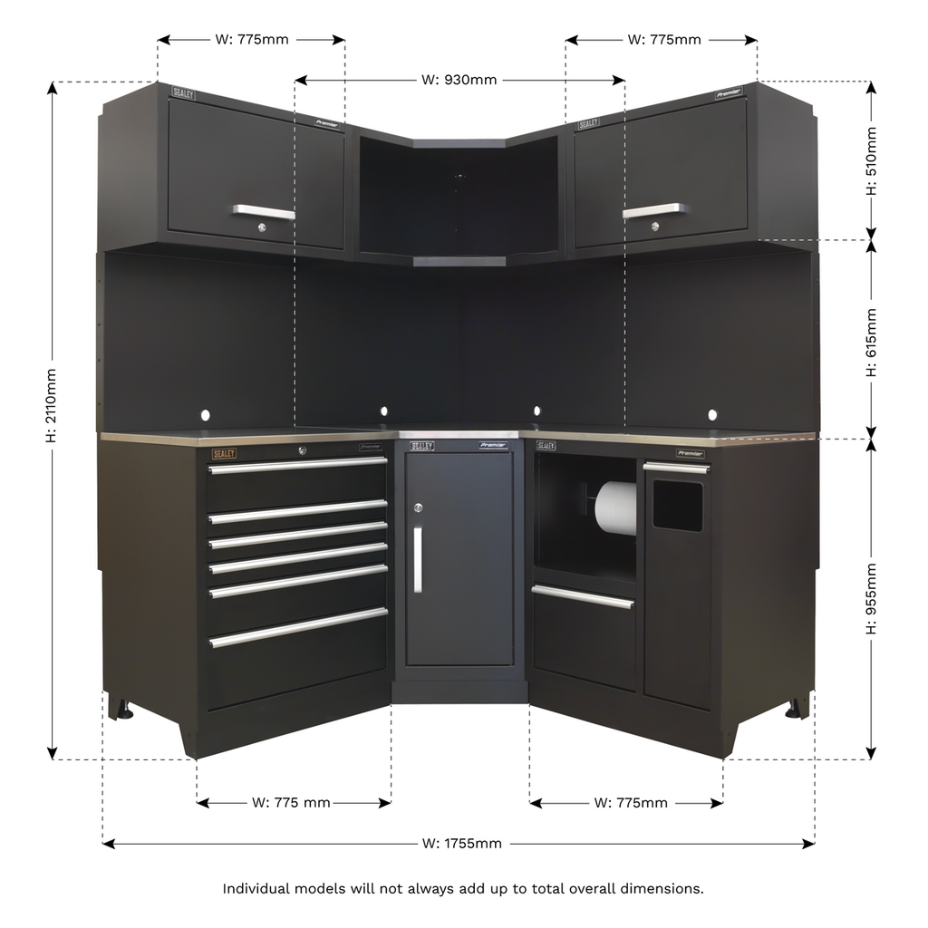 Premier™ Corner Storage System with Stainless Worktop 1.71m
