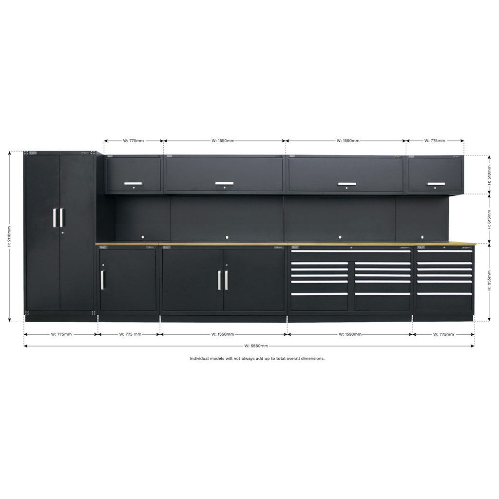 Premier™ Storage System with Hardwood Worktop 5.58m