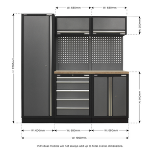 Superline PRO® Storage System with Wood Worktop 1.96m