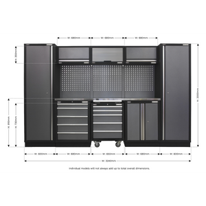 Superline PRO® Storage System with Stainless Worktop 3.24m