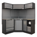 Superline PRO® Corner Storage System with Stainless Worktop 1.55m
