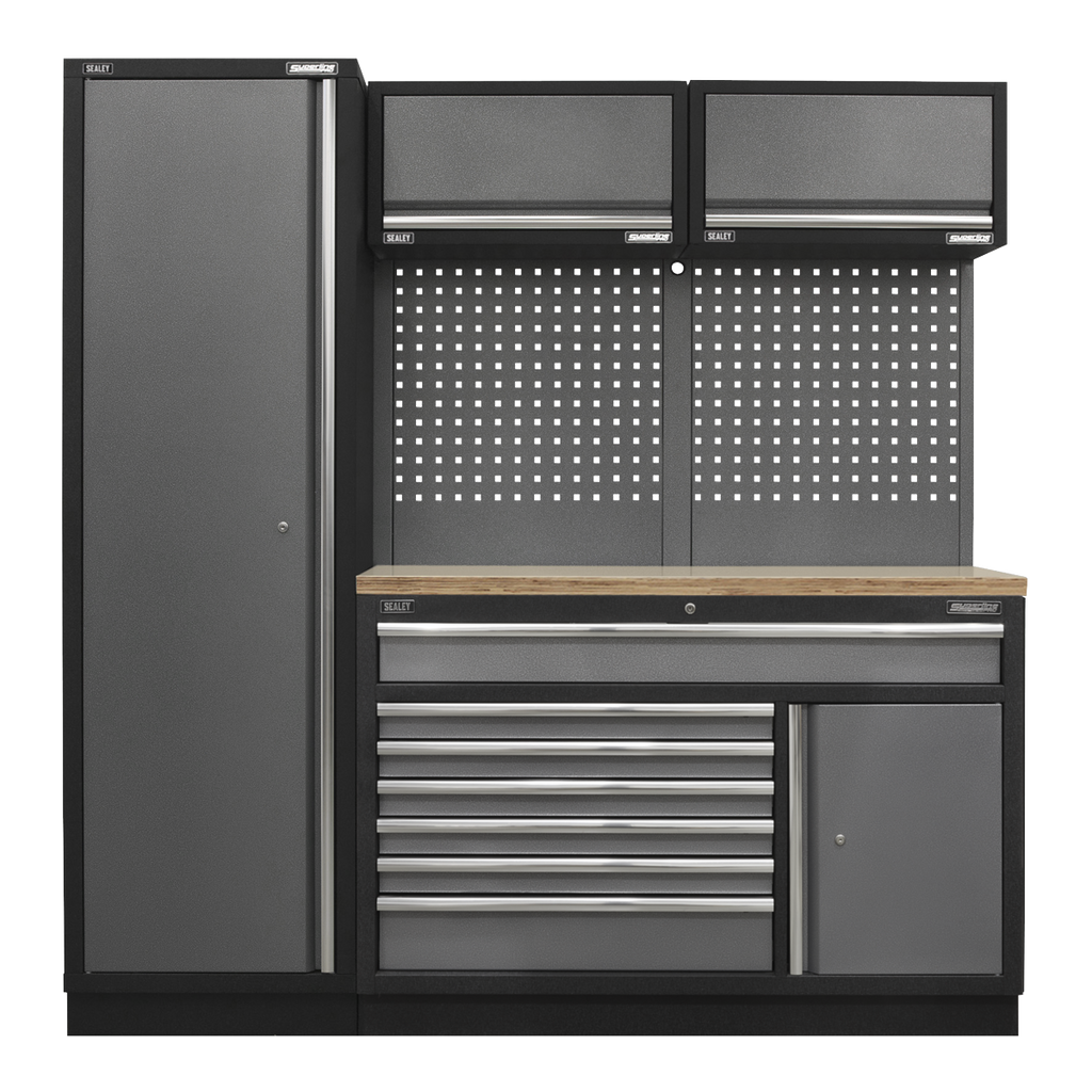 Superline PRO® Storage System with Pressed Wood Worktop 1.96m