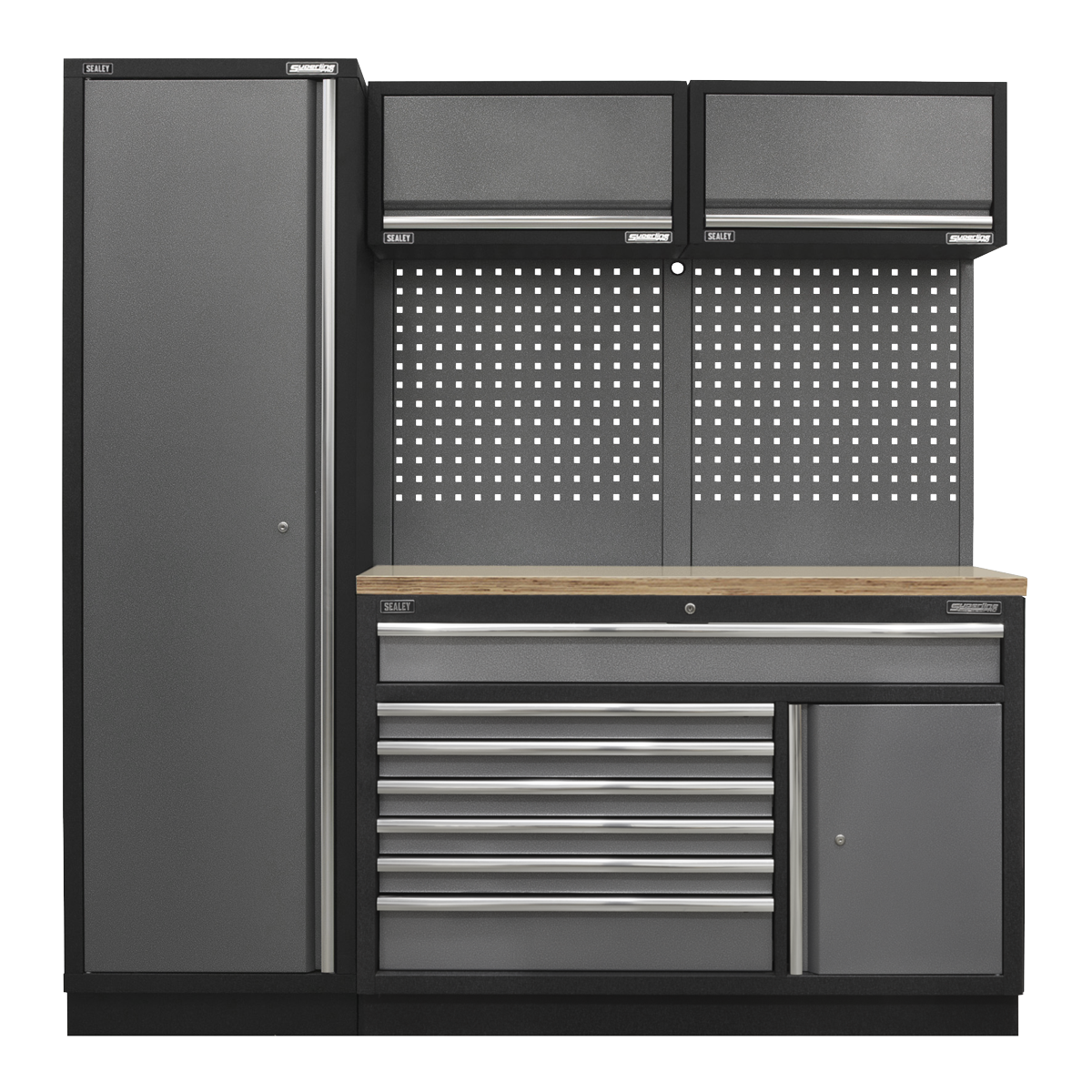 Superline PRO® Storage System with Pressed Wood Worktop 1.96m