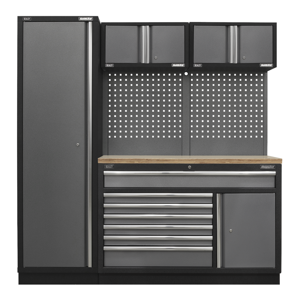 Superline PRO® Storage System with Pressed Wood Worktop 1.96m