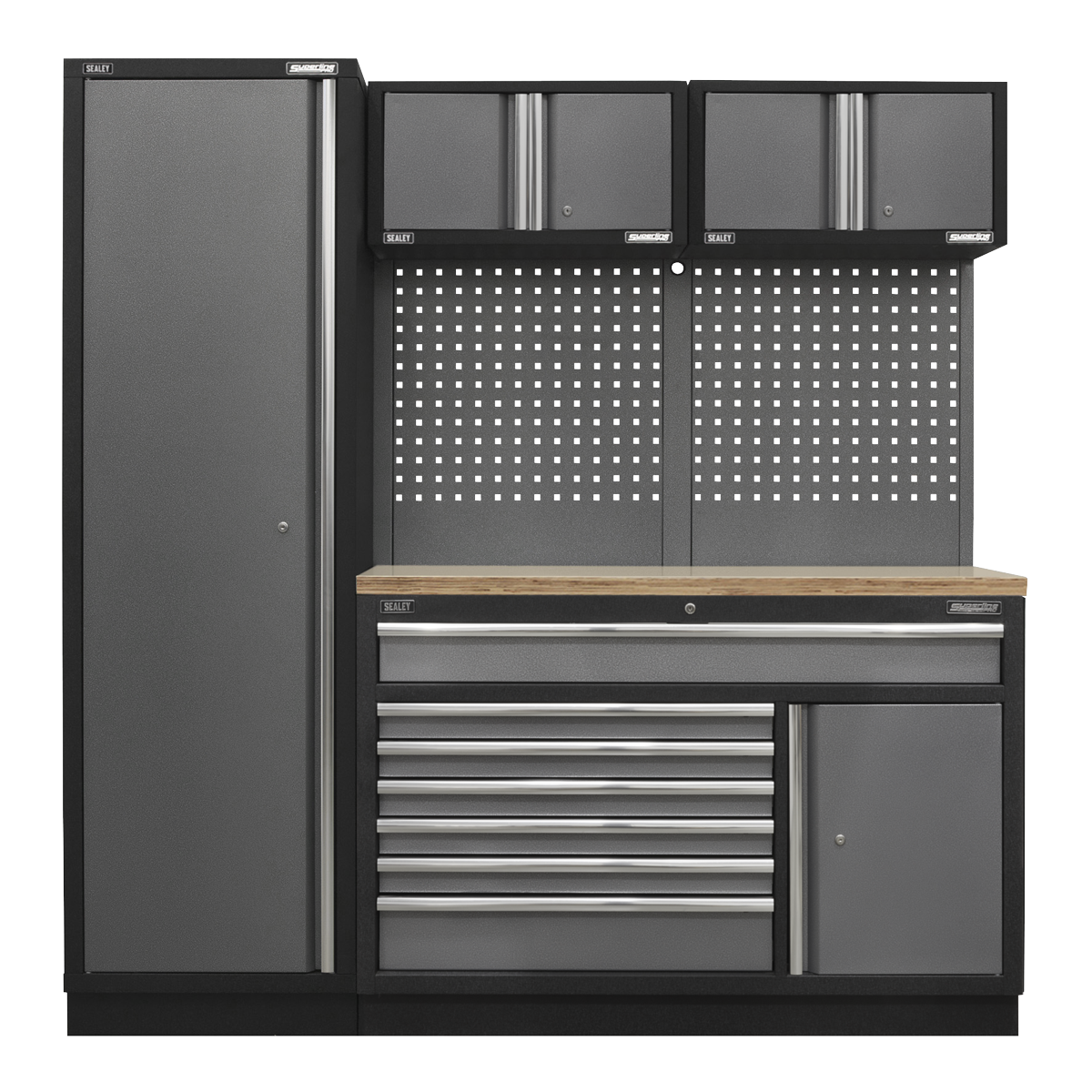 Superline PRO® Storage System with Pressed Wood Worktop 1.96m