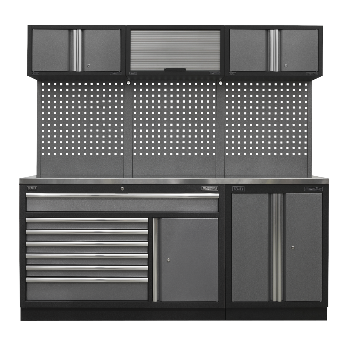 Superline PRO® Storage System with Stainless Steel Worktop 2.04m