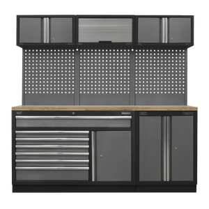 Superline PRO® Storage System with Pressed Wood Worktop 2.04m