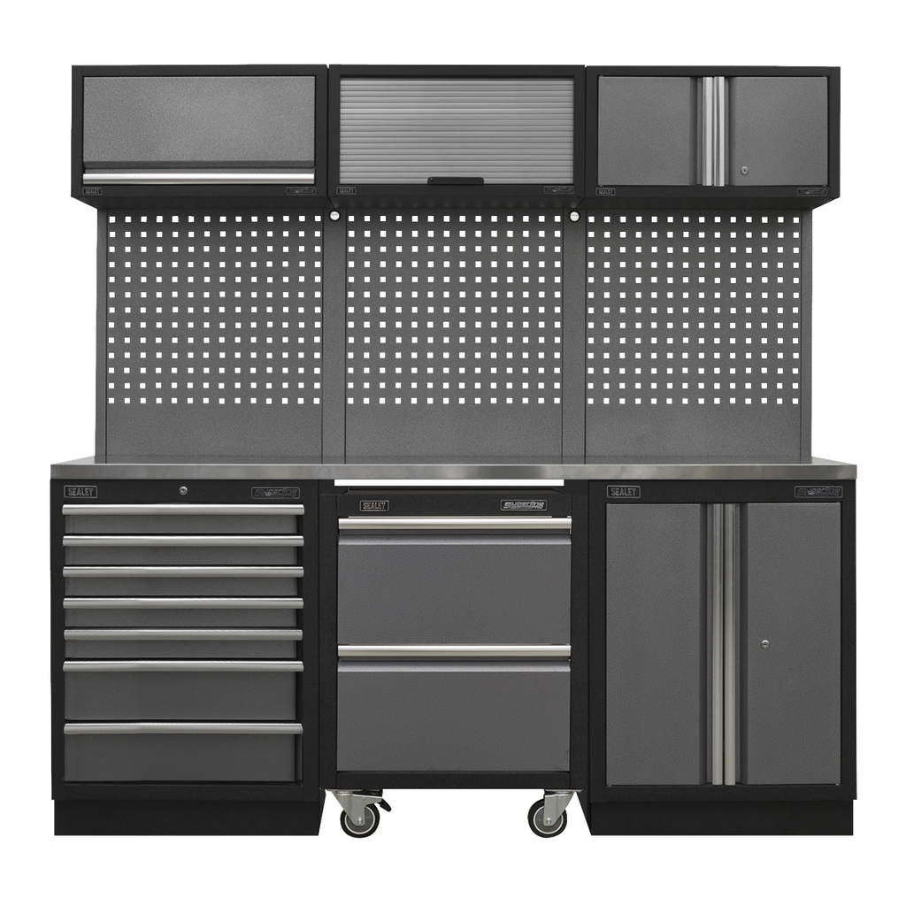 Superline PRO® Storage System with Stainless Steel Worktop 2.04m