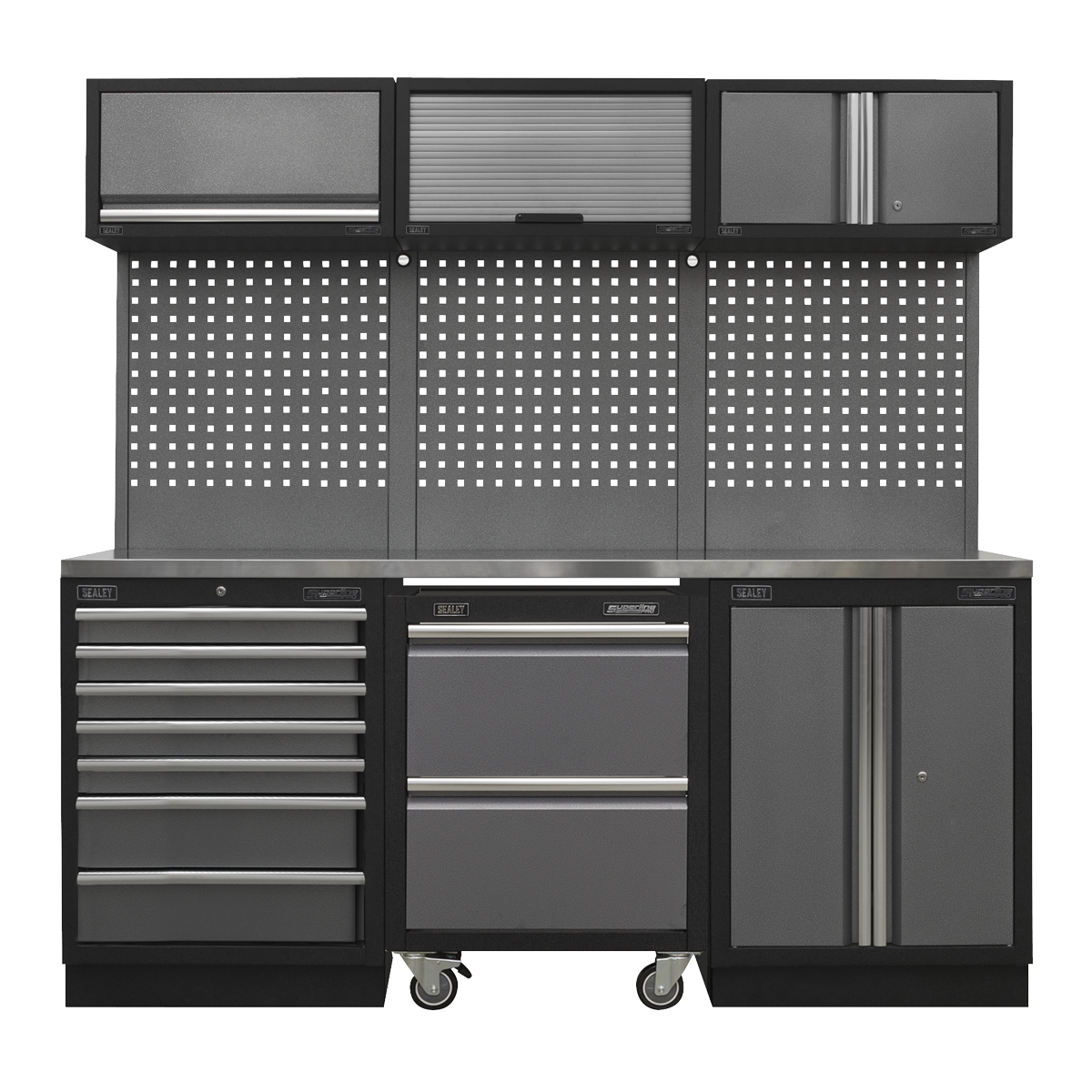 Superline PRO® Storage System with Stainless Steel Worktop 2.04m