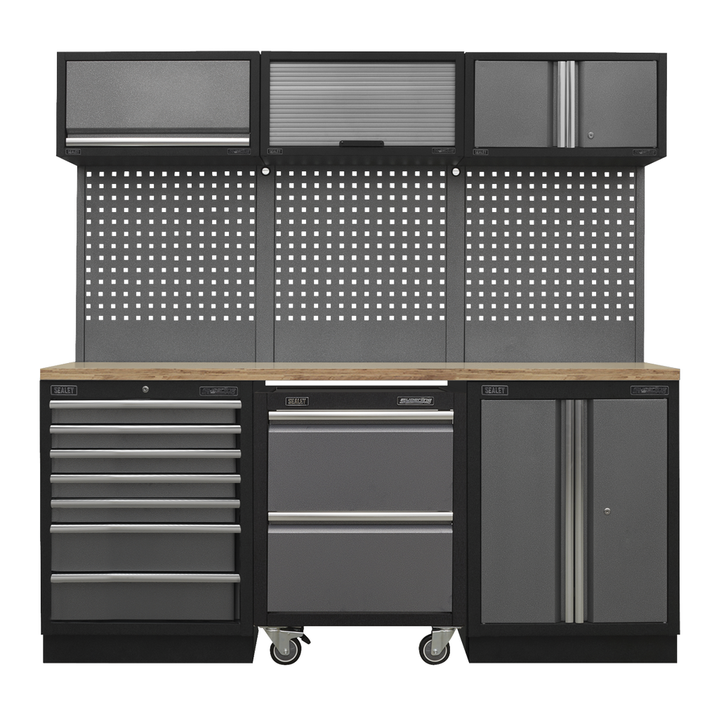 Superline PRO® Storage System with Pressed Wood Worktop 2.04m