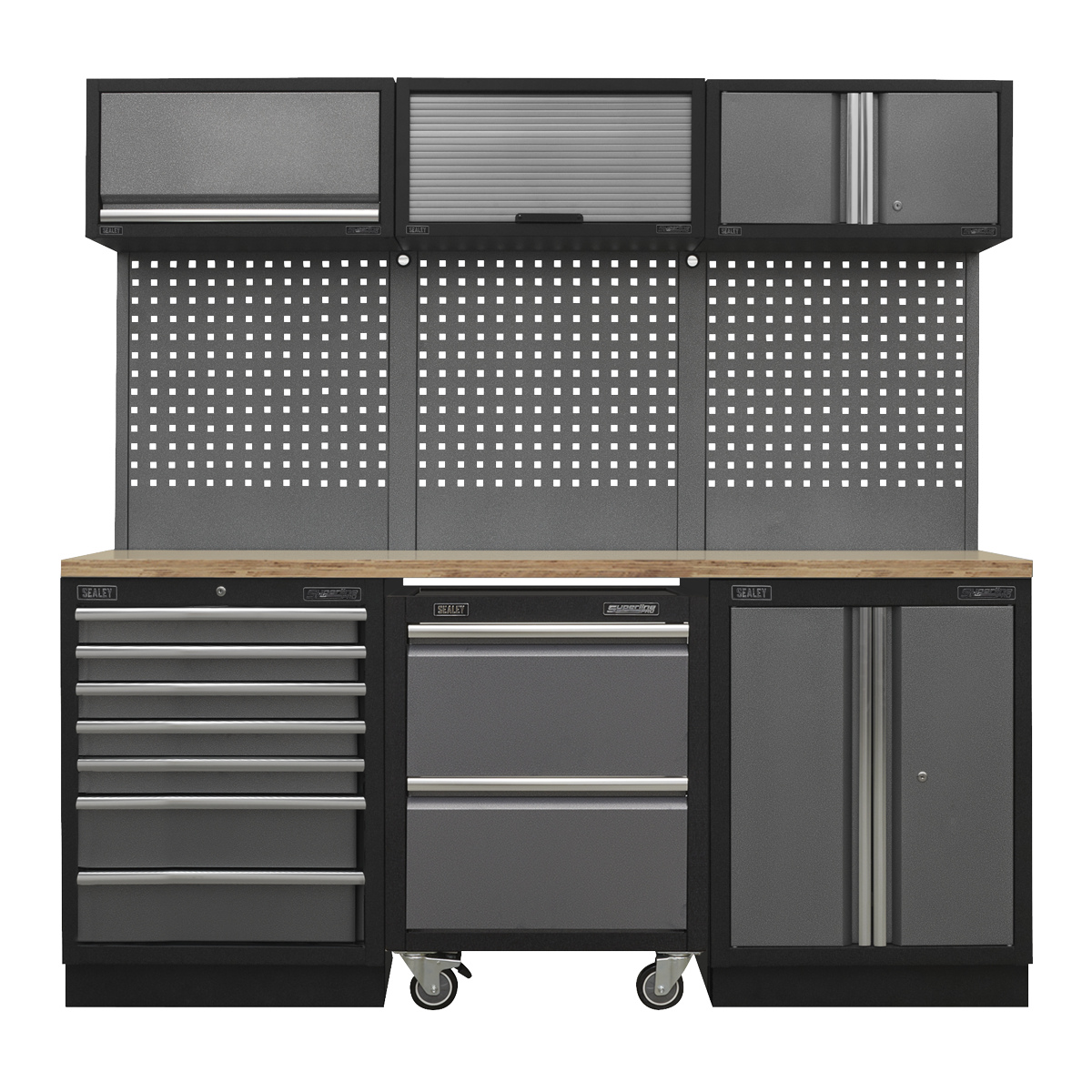 Superline PRO® Storage System with Pressed Wood Worktop 2.04m