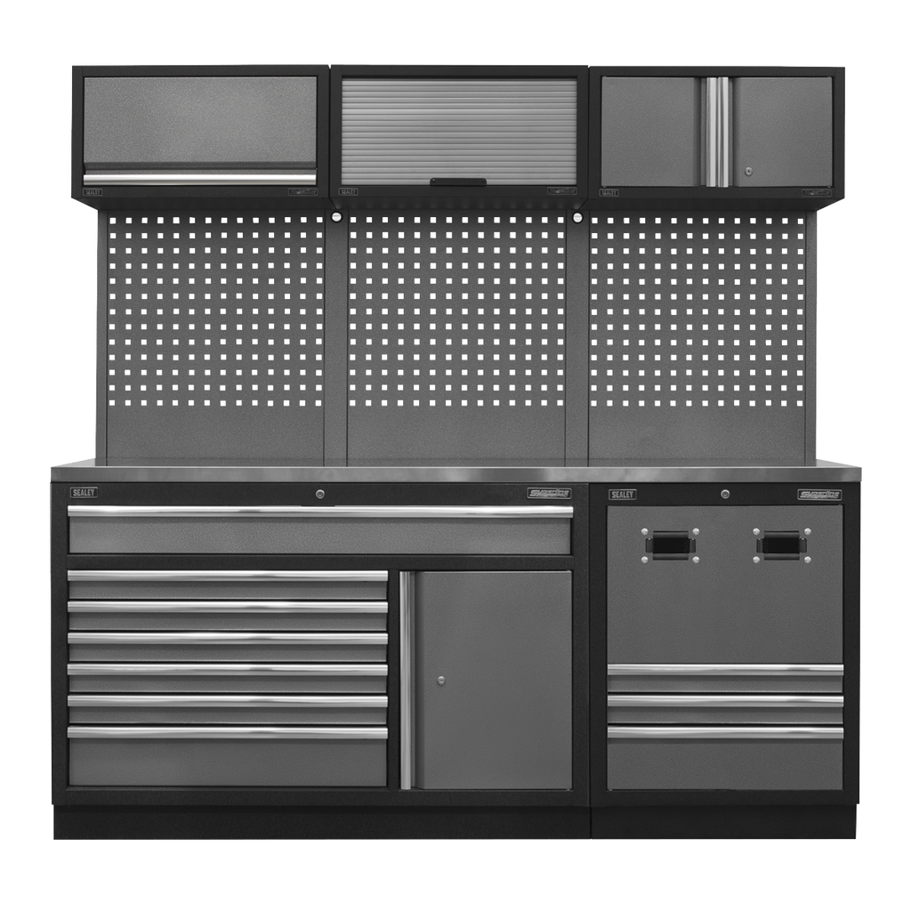 Superline PRO® Modular Storage System Combo with Stainless Steel Worktop