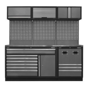 Superline PRO® Modular Storage System Combo with Stainless Steel Worktop