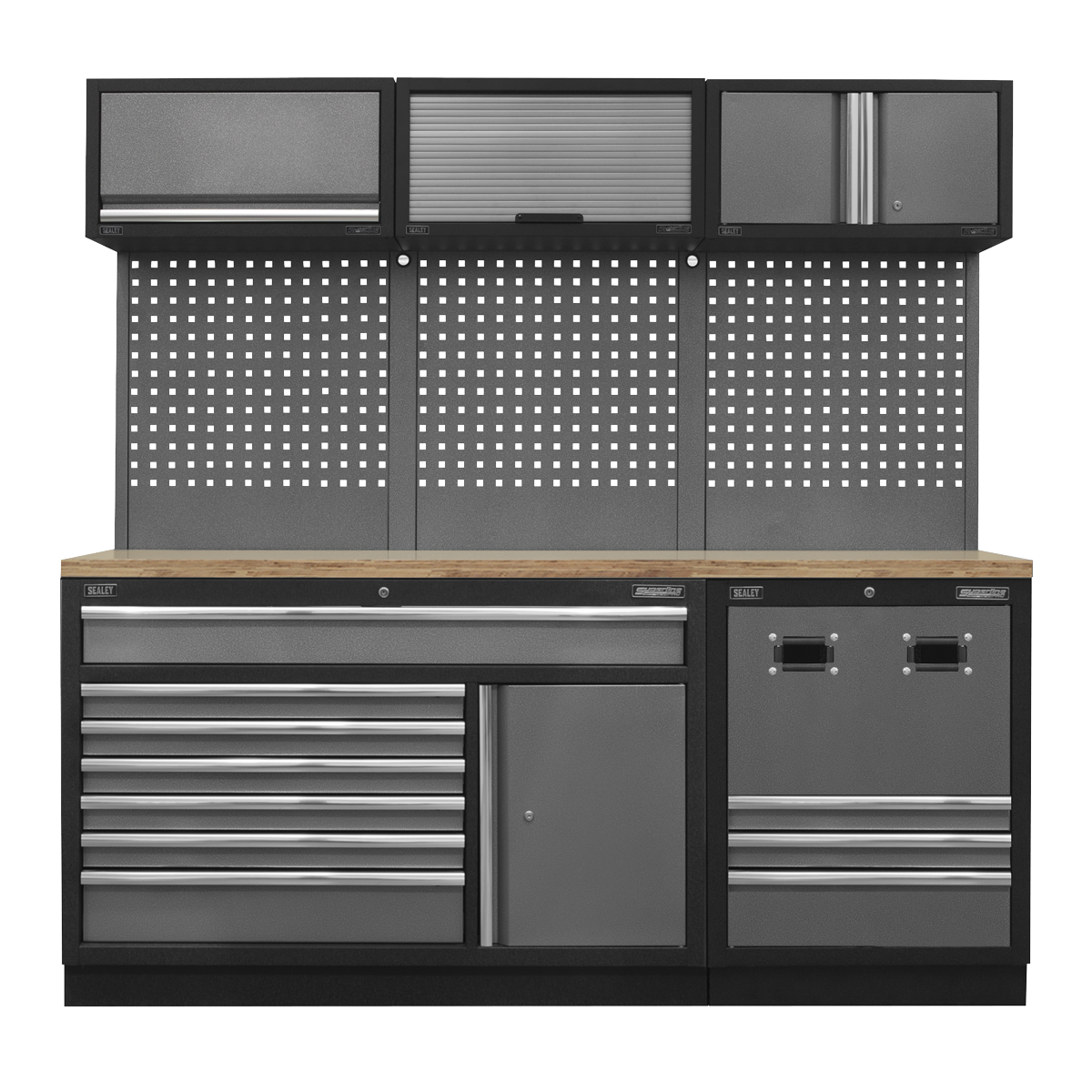 Superline PRO® Modular Storage System Combo with Pressed Wood Worktop
