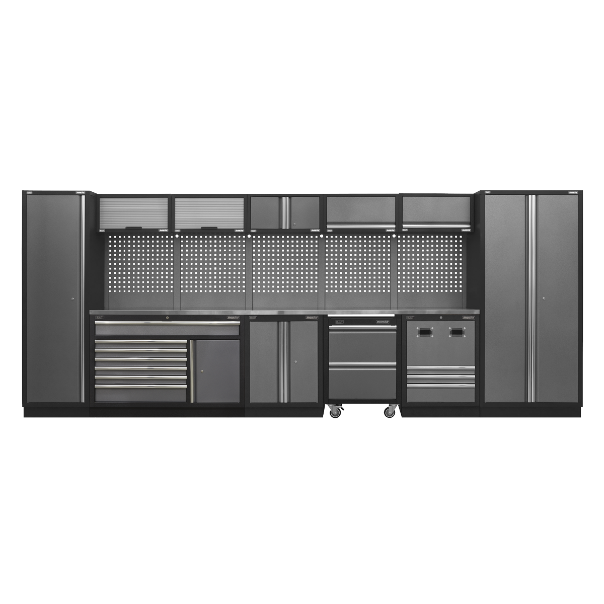 Superline PRO® Storage System with Stainless Steel Worktop 4.92m