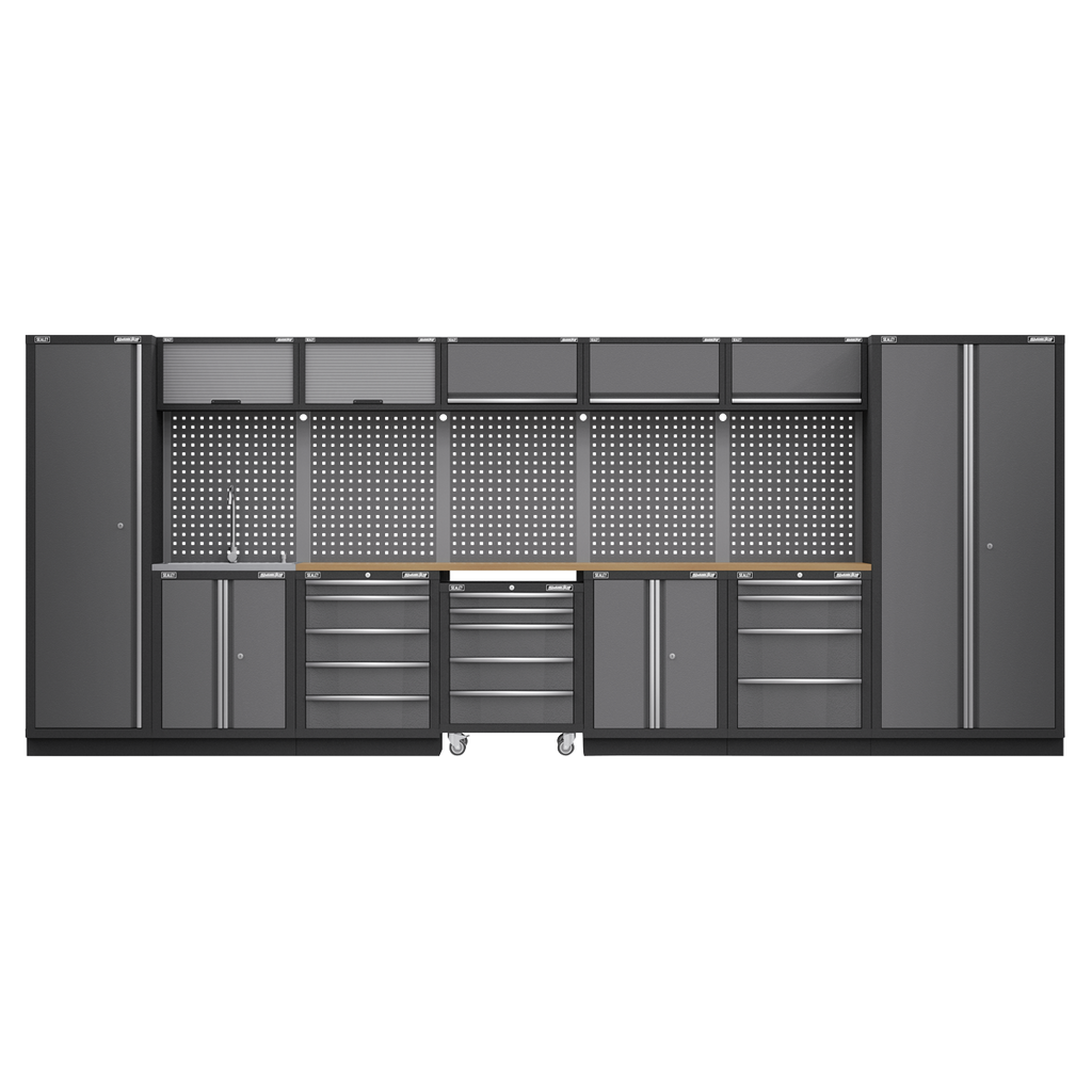 Superline PRO® Storage System with Pressed Wood Worktop 4.92m