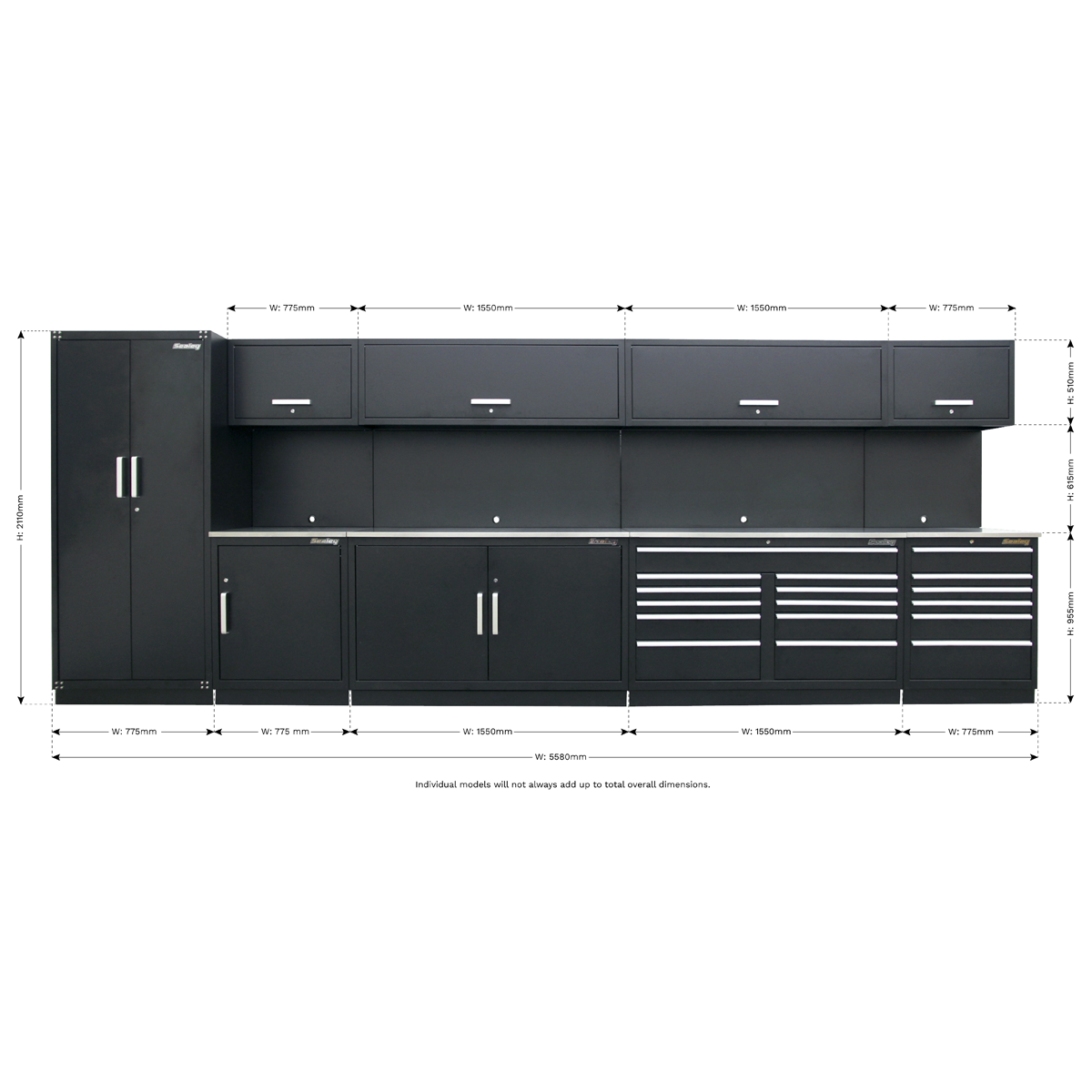 Premier™ Storage System with Stainless Worktop 5.58m
