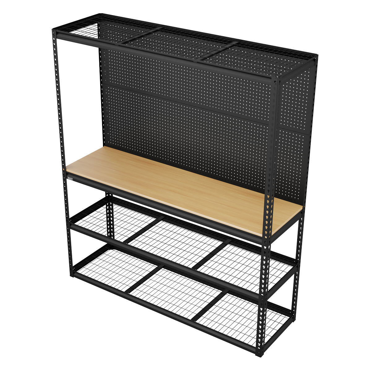Heavy-Duty Modular Workbench with Racking & Pegboard 1820mm 300kg Capacity Per Level