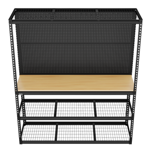Heavy-Duty Modular Workbench with Racking & Pegboard 1820mm 300kg Capacity Per Level