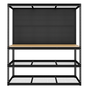 Heavy-Duty Modular Workbench with Racking & Pegboard 1820mm 300kg Capacity Per Level