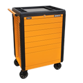 Superline PRO® Push-To-Open Rollcab 7 Drawer - Orange
