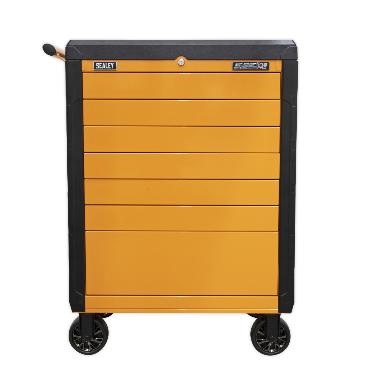 Superline PRO® Push-To-Open Rollcab 7 Drawer - Orange