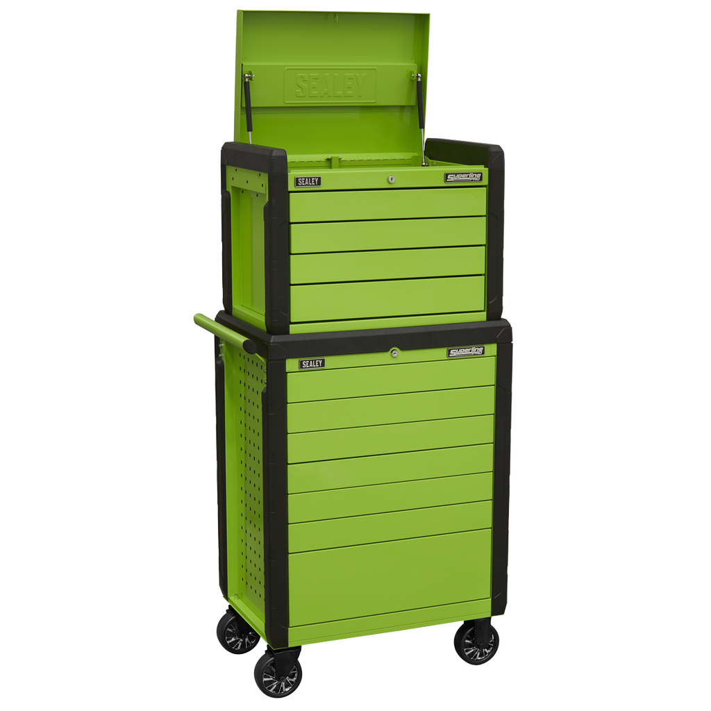 Superline PRO® Push-To-Open Topchest & Rollcab Combination 11 Drawer - Green