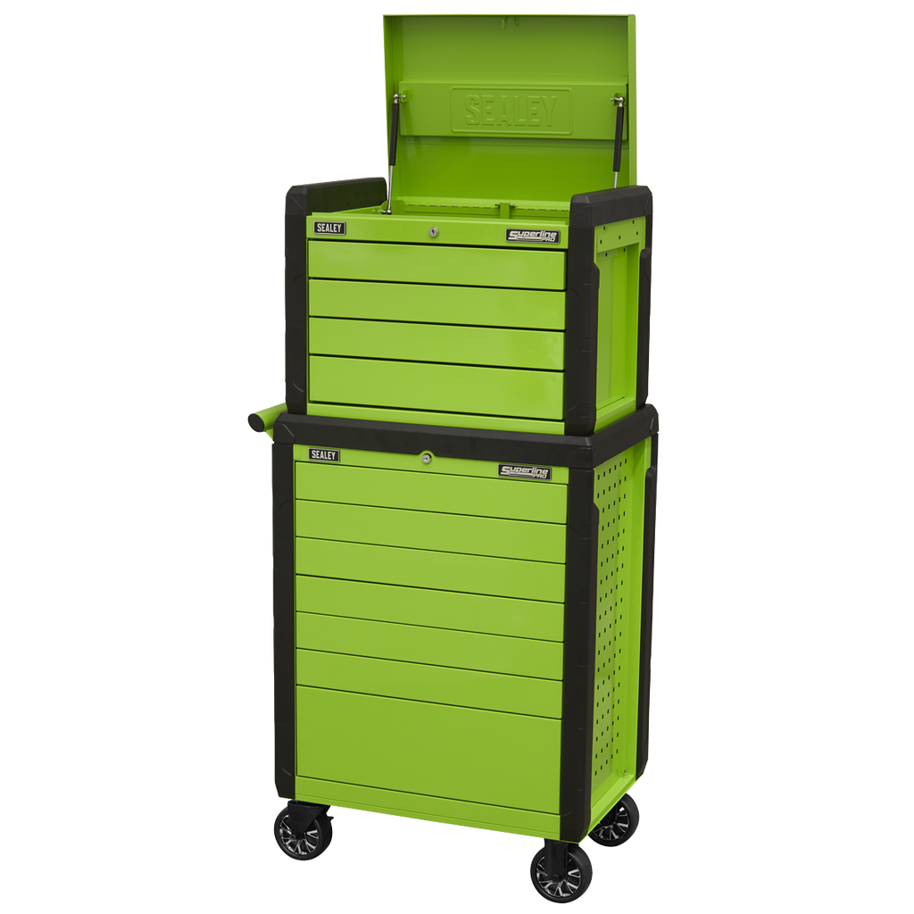 Superline PRO® Push-To-Open Topchest & Rollcab Combination 11 Drawer - Green