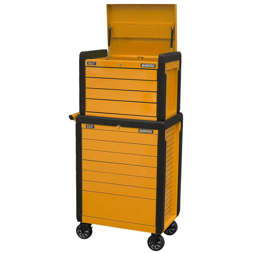 Superline PRO® Push-To-Open Topchest & Rollcab Combination 11 Drawer - Orange