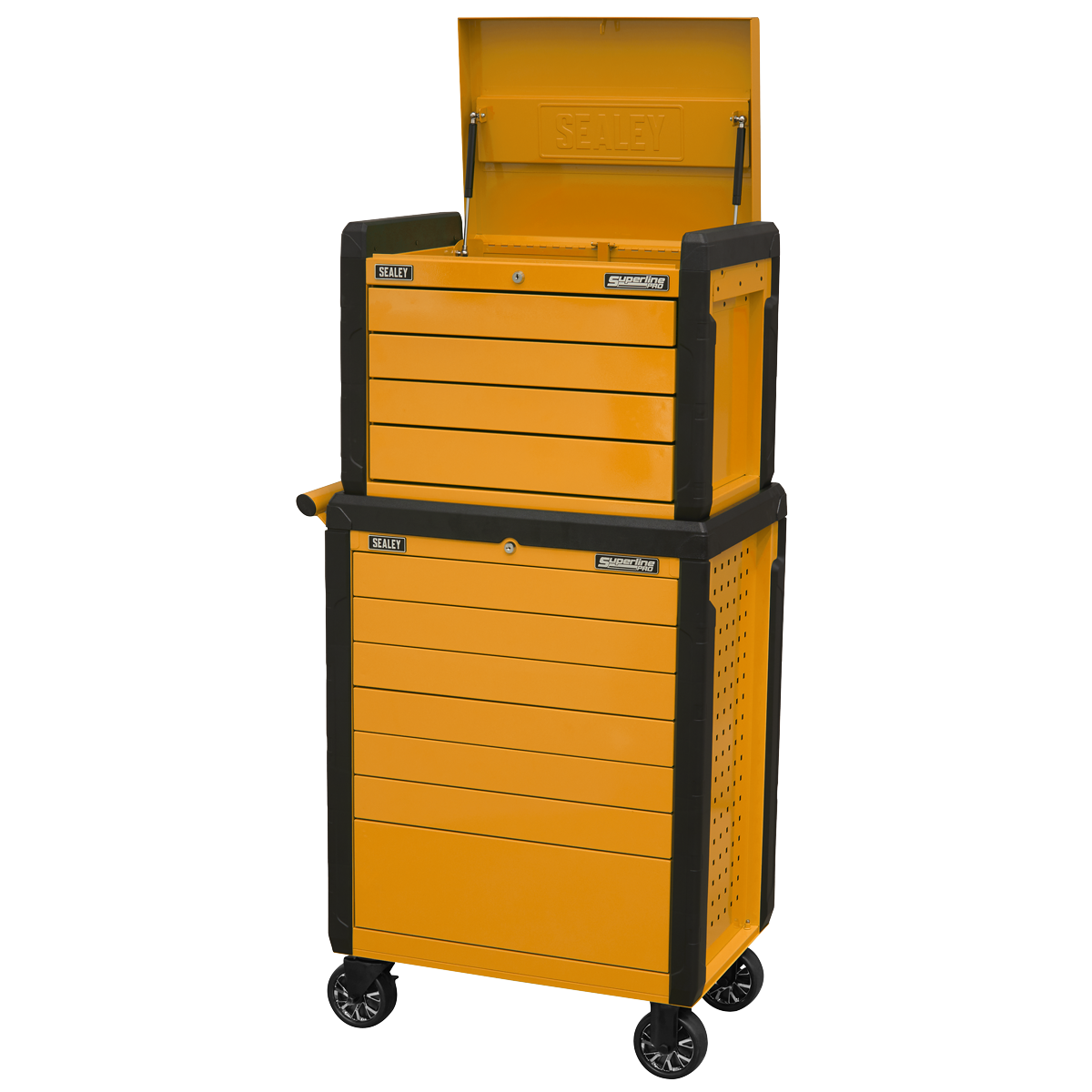Superline PRO® Push-To-Open Topchest & Rollcab Combination 11 Drawer - Orange