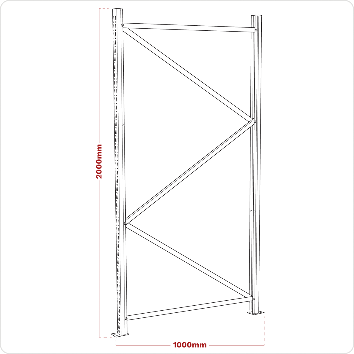 Frame One End 2000 x 1000mm