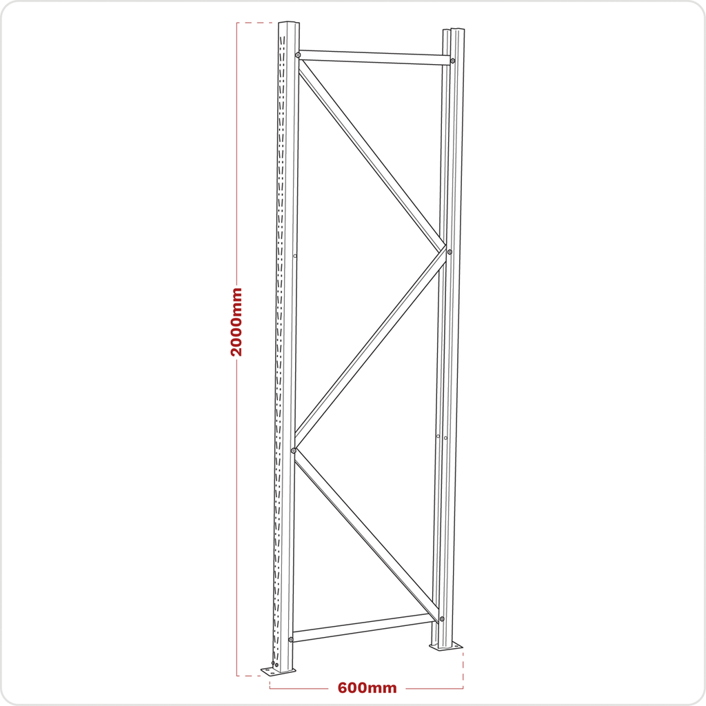 Frame One End 2000 x 600mm
