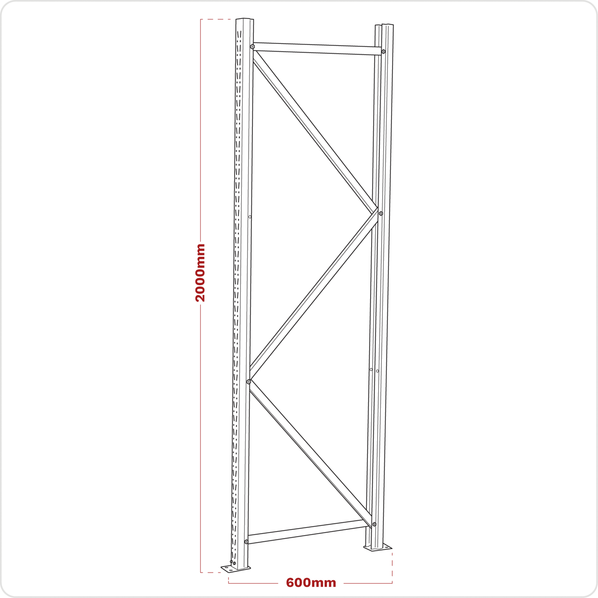 Frame One End 2000 x 600mm