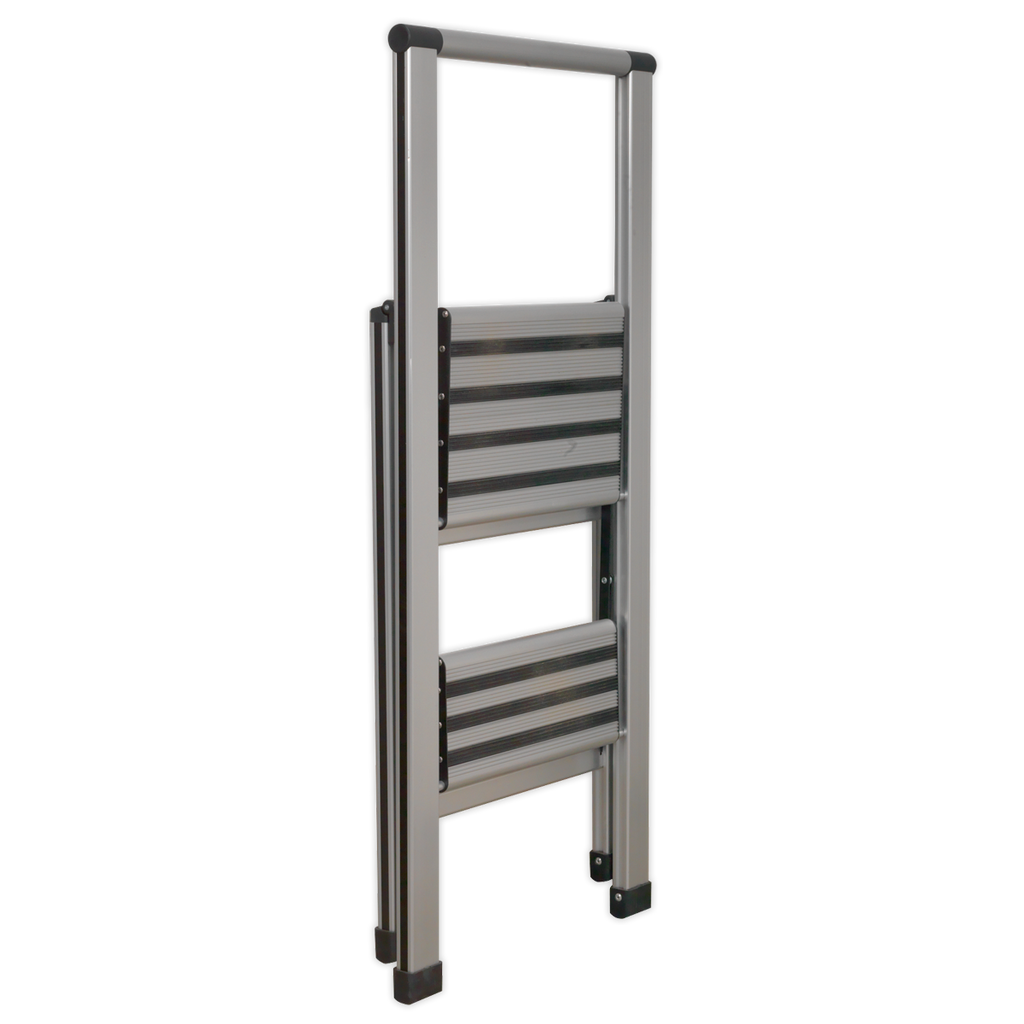 Professional Folding Step Ladder 2-Step Aluminium 150kg Capa