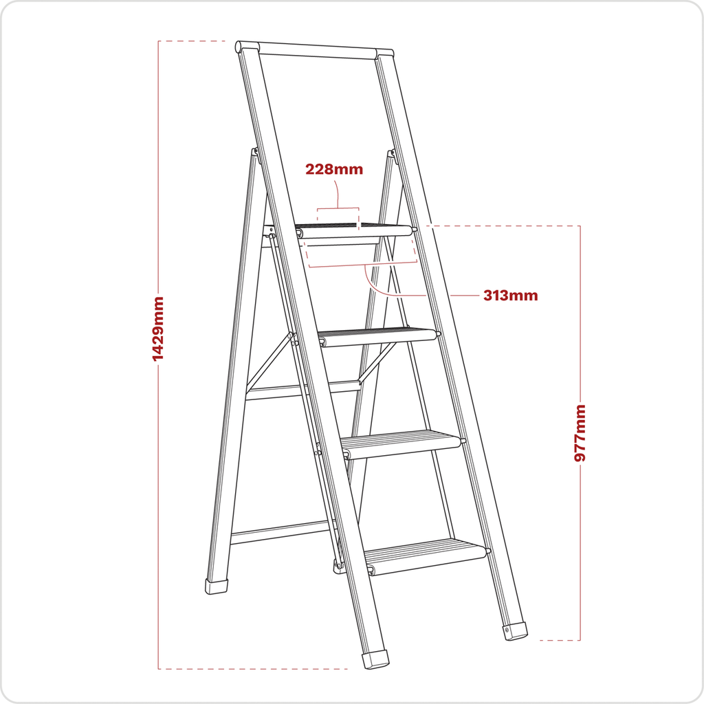 Aluminium Professional Folding Step Ladder 4-Step 150kg Capa