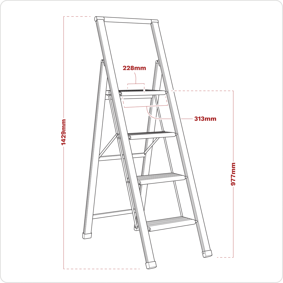 Aluminium Professional Folding Step Ladder 4-Step 150kg Capa